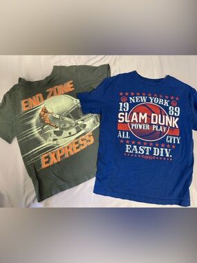 The Children's Place Blue 'Slam Dunk' Graphic Tee with Orange Accents